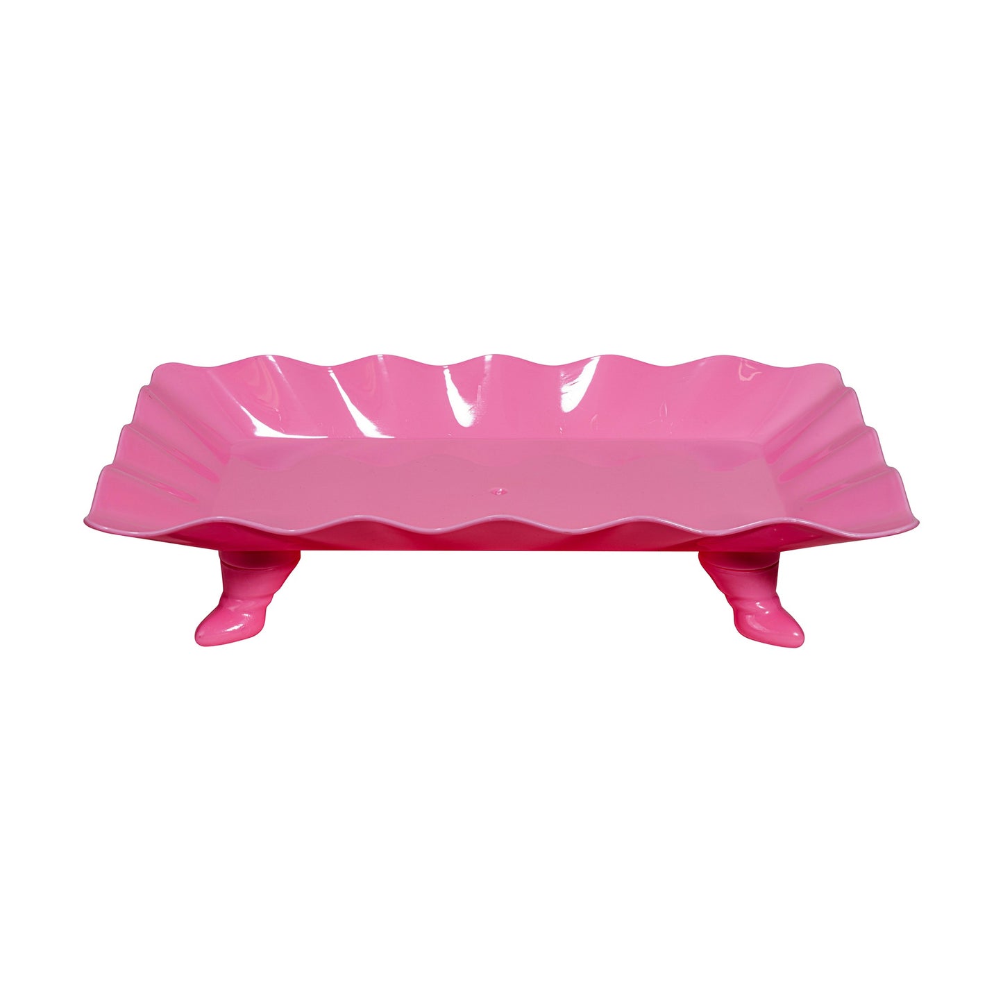 Plastic Scalloped Treat Stand-Fuchsia