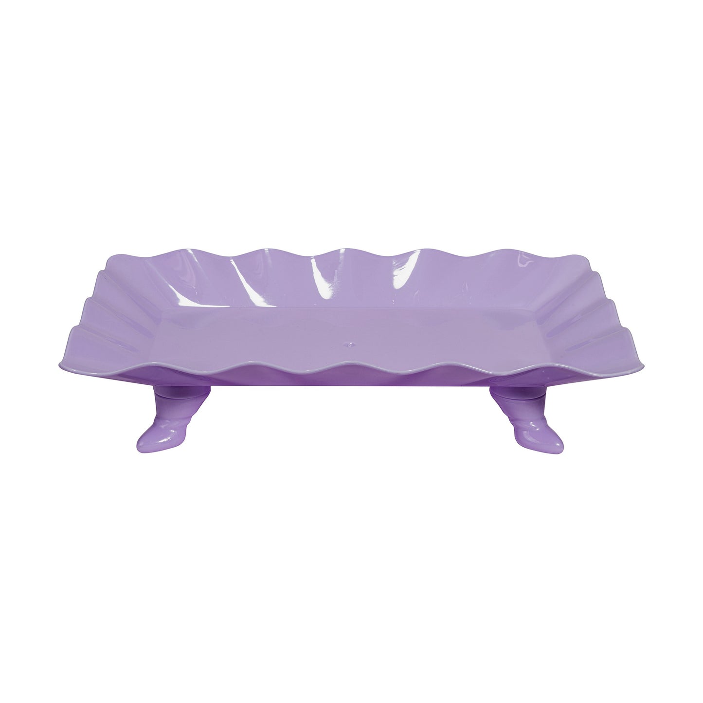 Plastic Scalloped Treat Stand-Lavender
