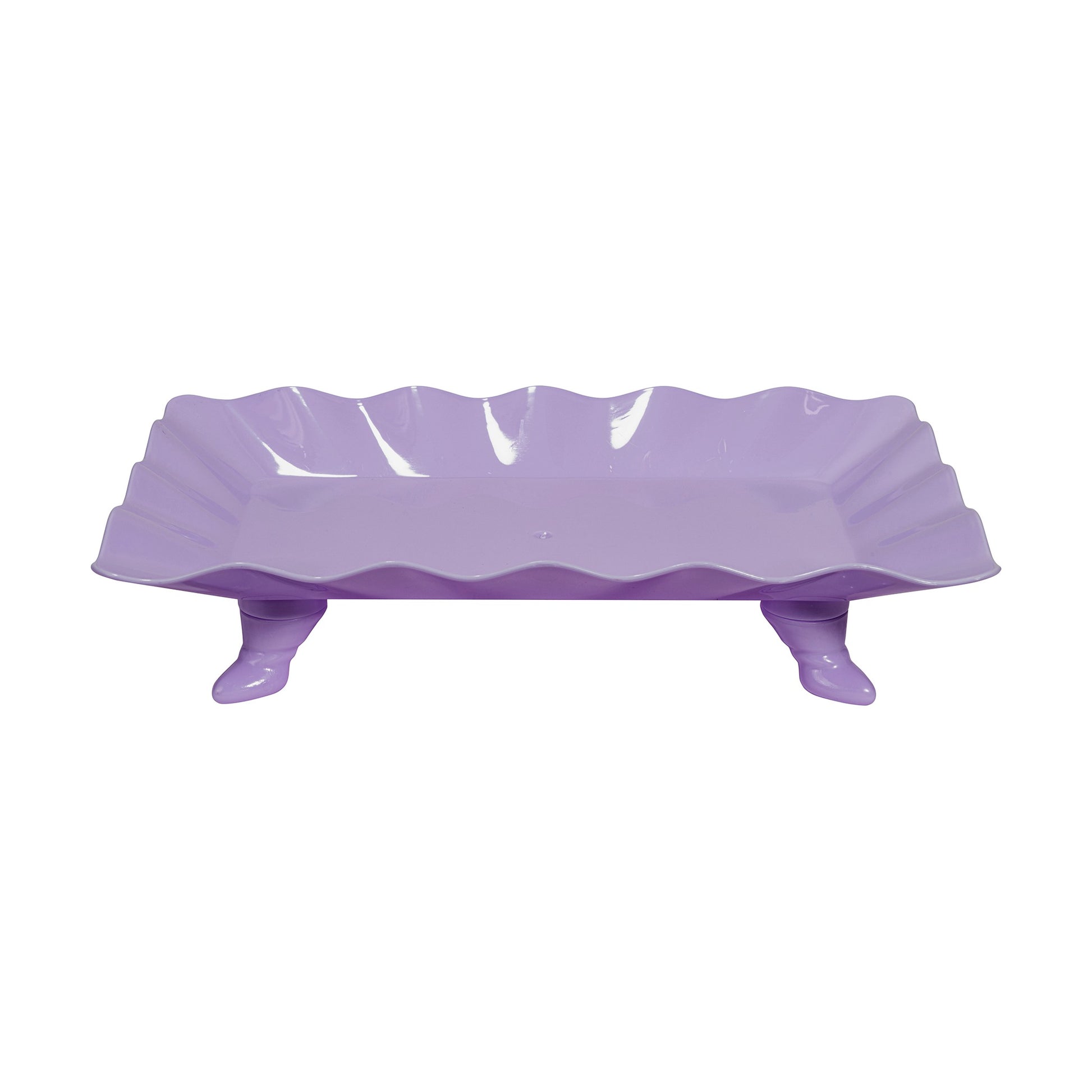Plastic Scalloped Treat Stand-Lavender