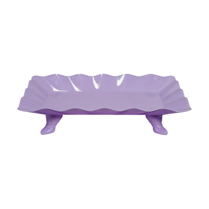 Plastic Scalloped Treat Stand-Lavender