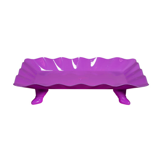 Plastic Scalloped Treat Stand-Purple