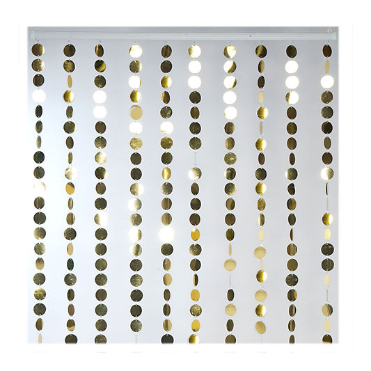 Pvc Circles Beaded Curtain Gold