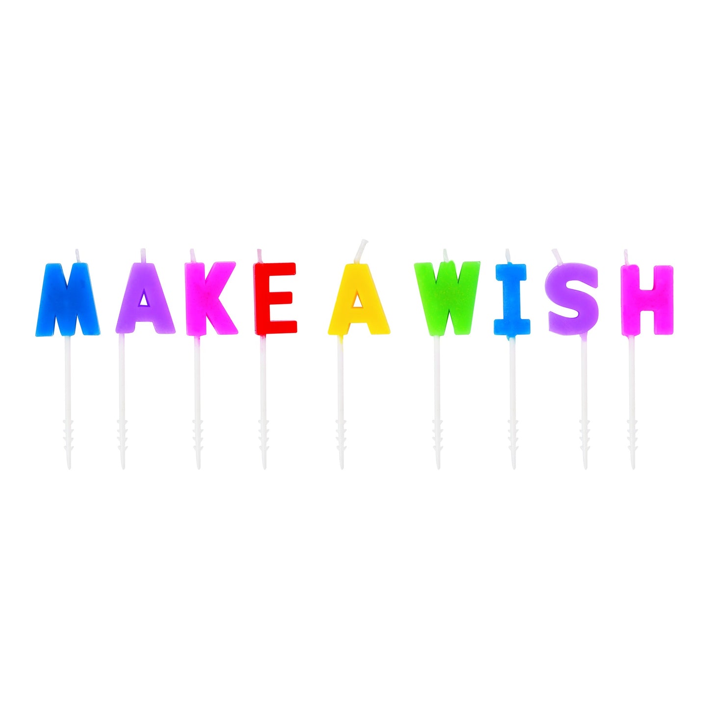 Rainbow Make a Wish Happy Birthday Candle