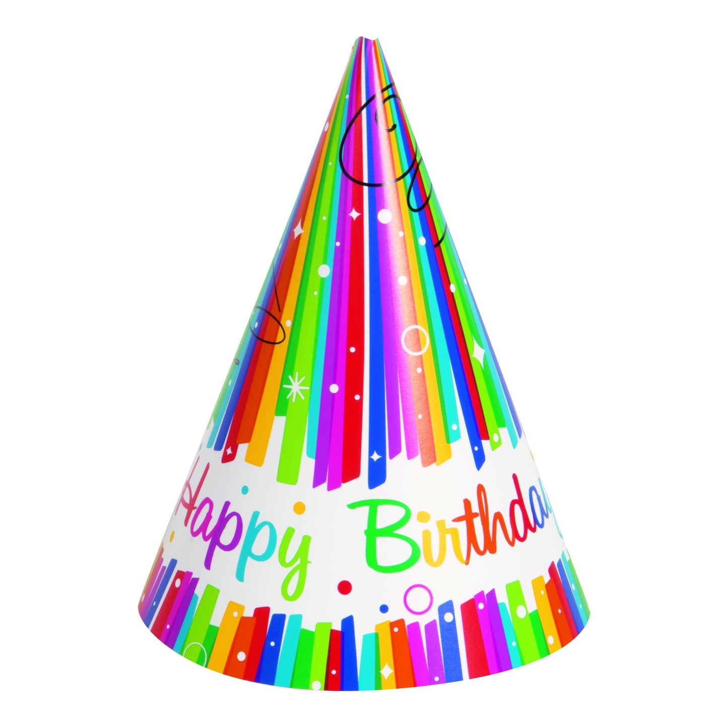 Rainbow Ribbons Birthday Hat 8ct