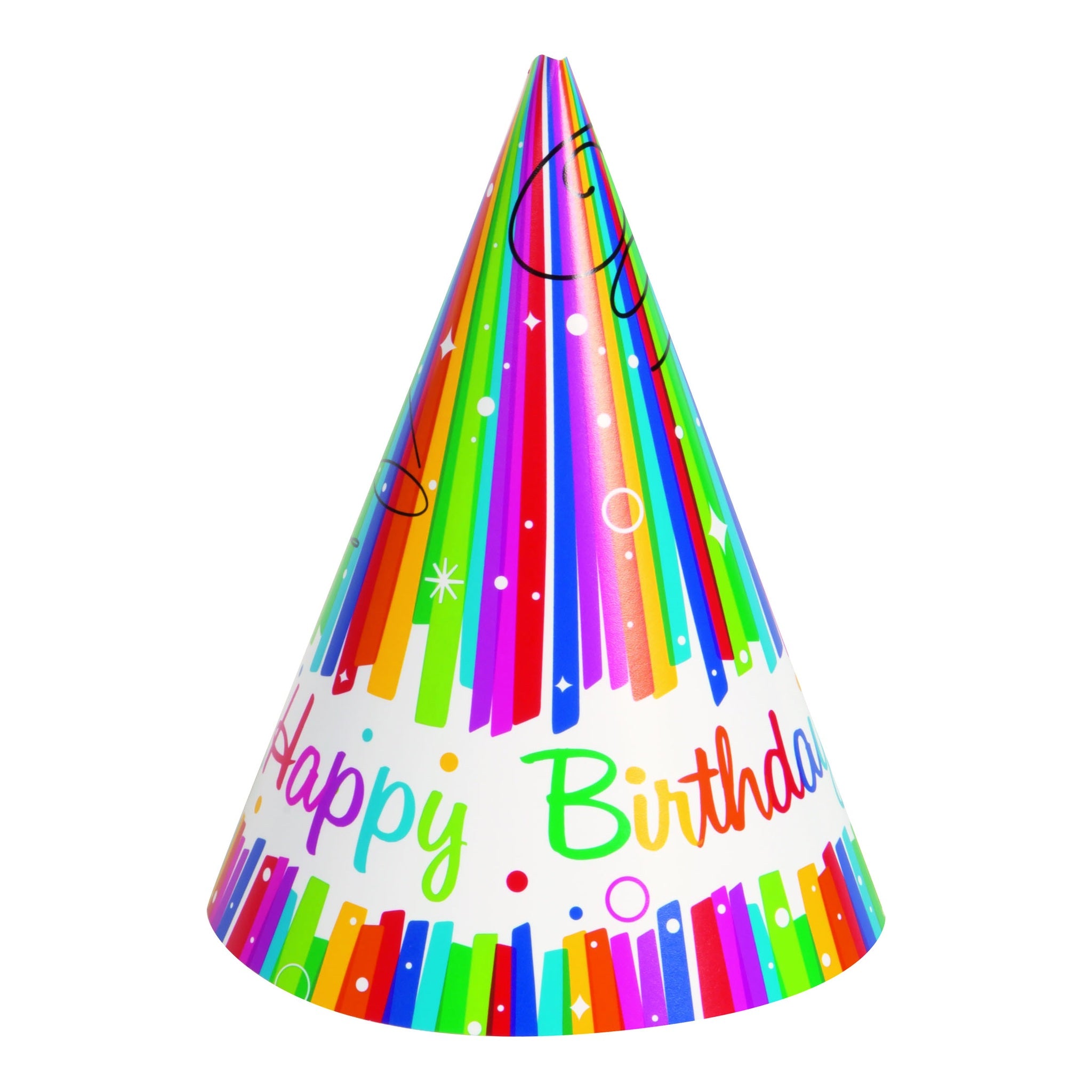 Rainbow Ribbons Birthday Hat 8ct