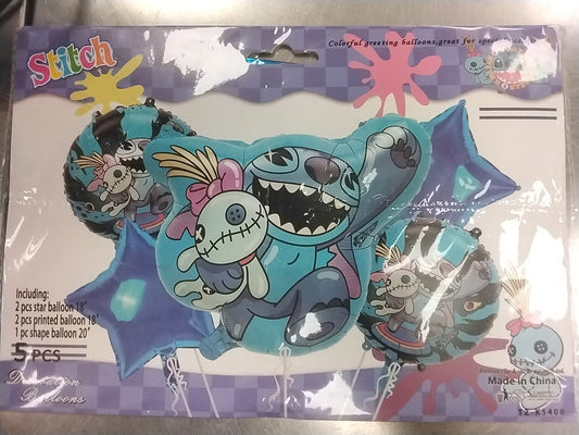 Stitch Balloon Bouquet 5pcs