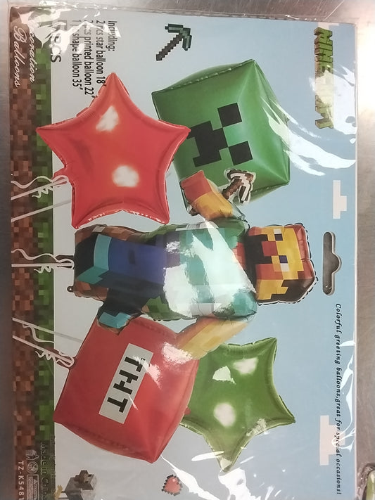 Minecraft Balloon Bouquet 5pcs