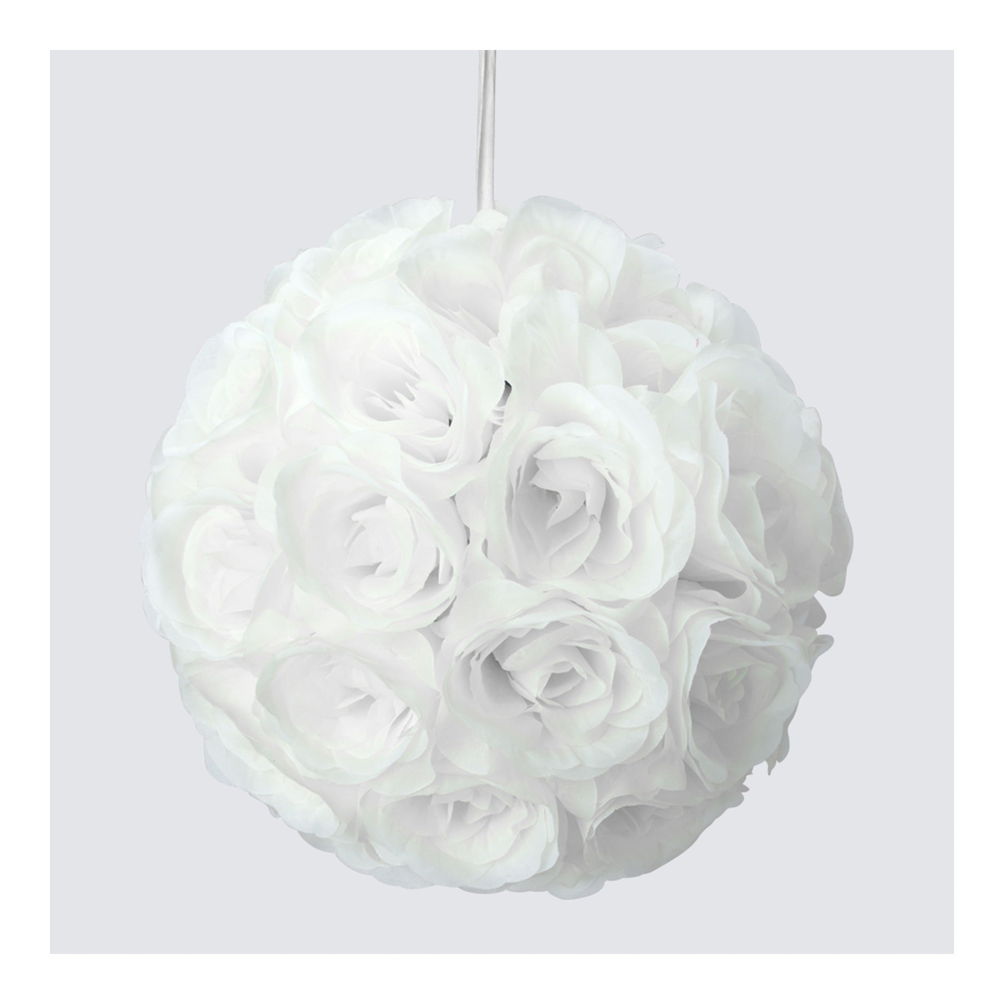Rose Silk Flower Ball White
