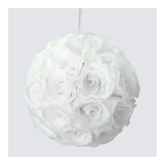 Rose Silk Flower Ball White