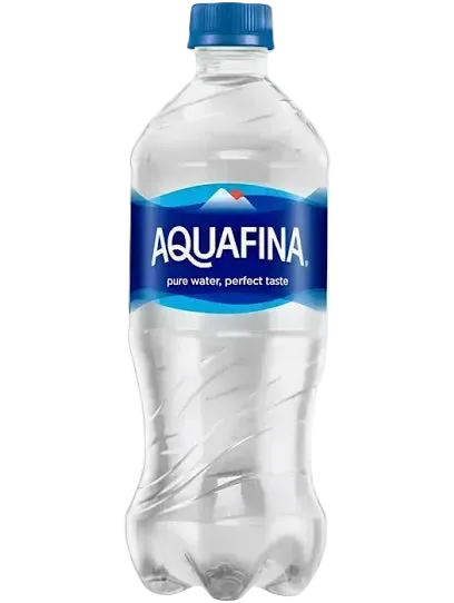 Aquafina water bottle on a white background