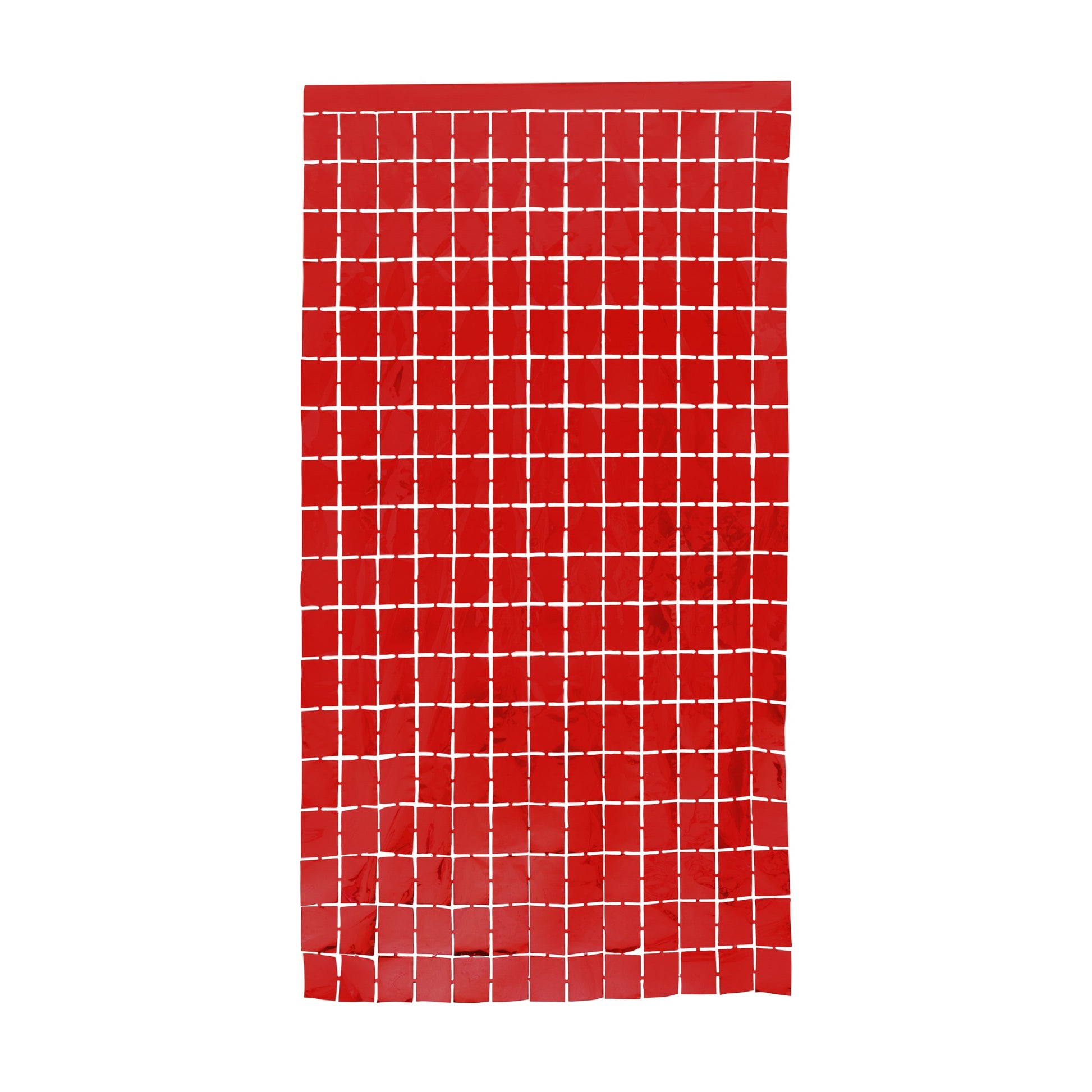 Square Foil Curtain Met.Red