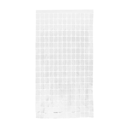 Square Foil Curtain Met.White