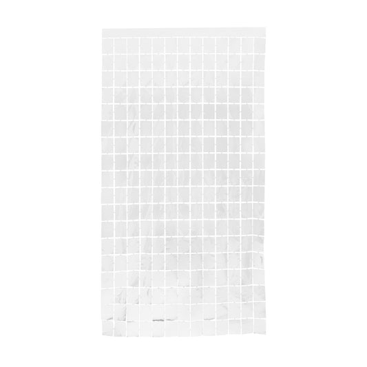 Square Foil Curtain Met.White