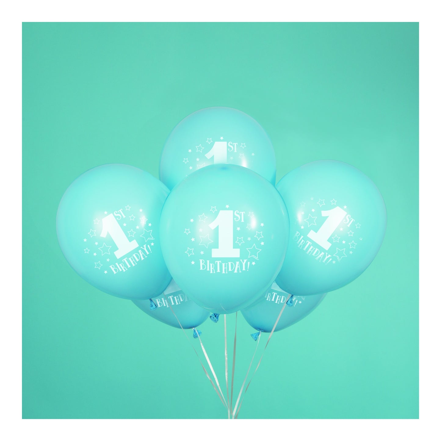 Stars Blue 1st Birthday 12" Balloons 8ct