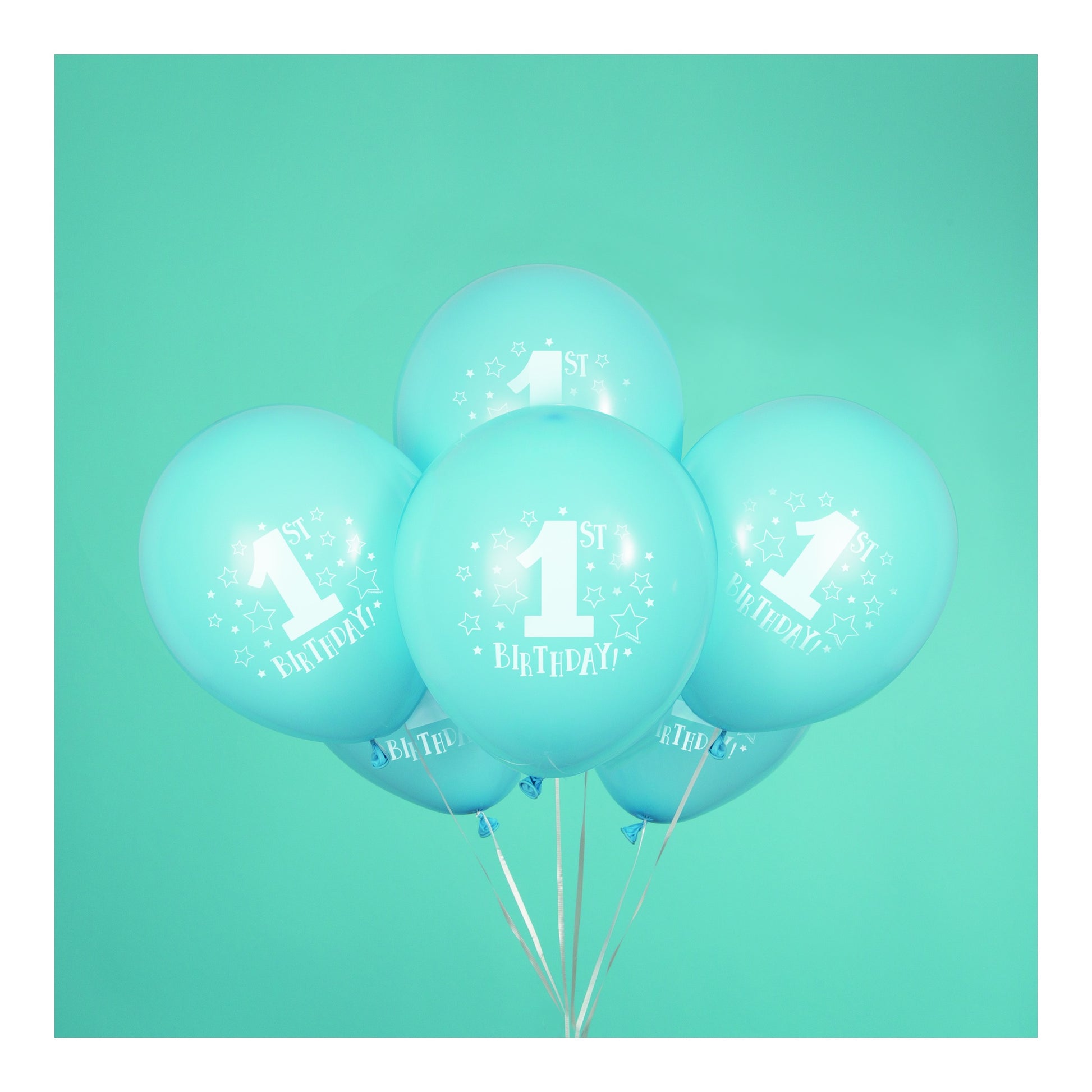 Stars Blue 1st Birthday 12" Balloons 8ct