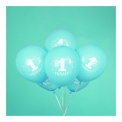 Stars Blue 1st Birthday 12" Balloons 8ct