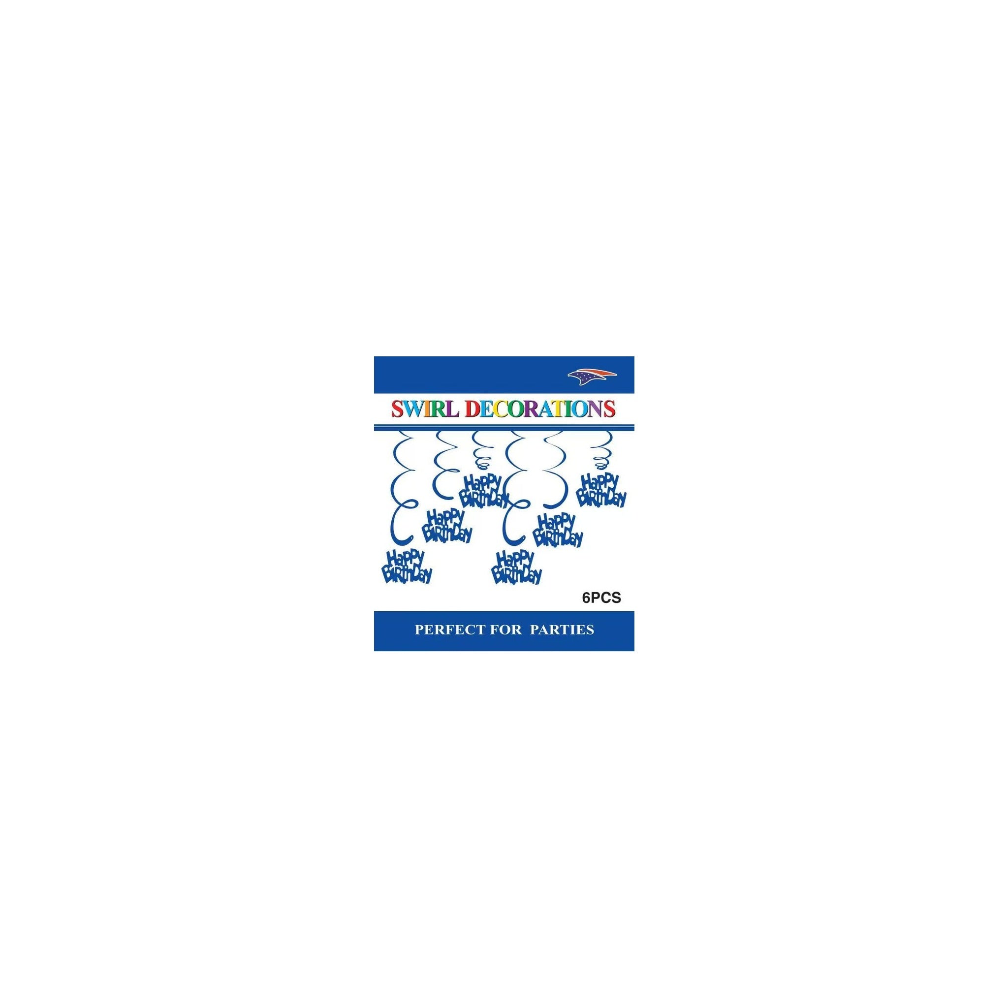Swirl Decoration Hbd Royal Blue 6pc