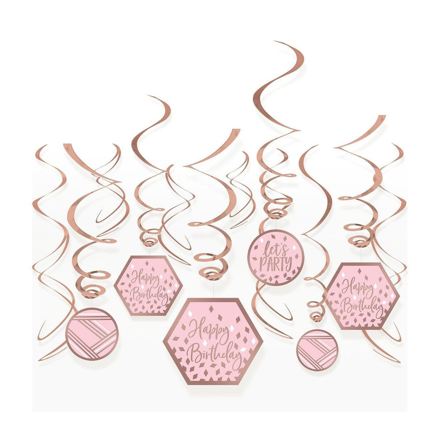 Swirl Decoration Vl Pk Blush Birthday
