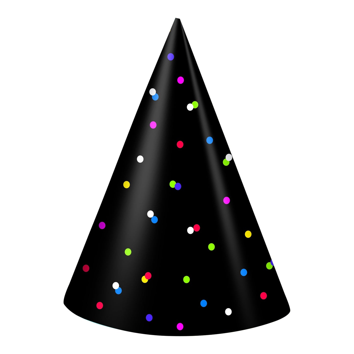 Party Hats Blk W/Polka Dots 8ct