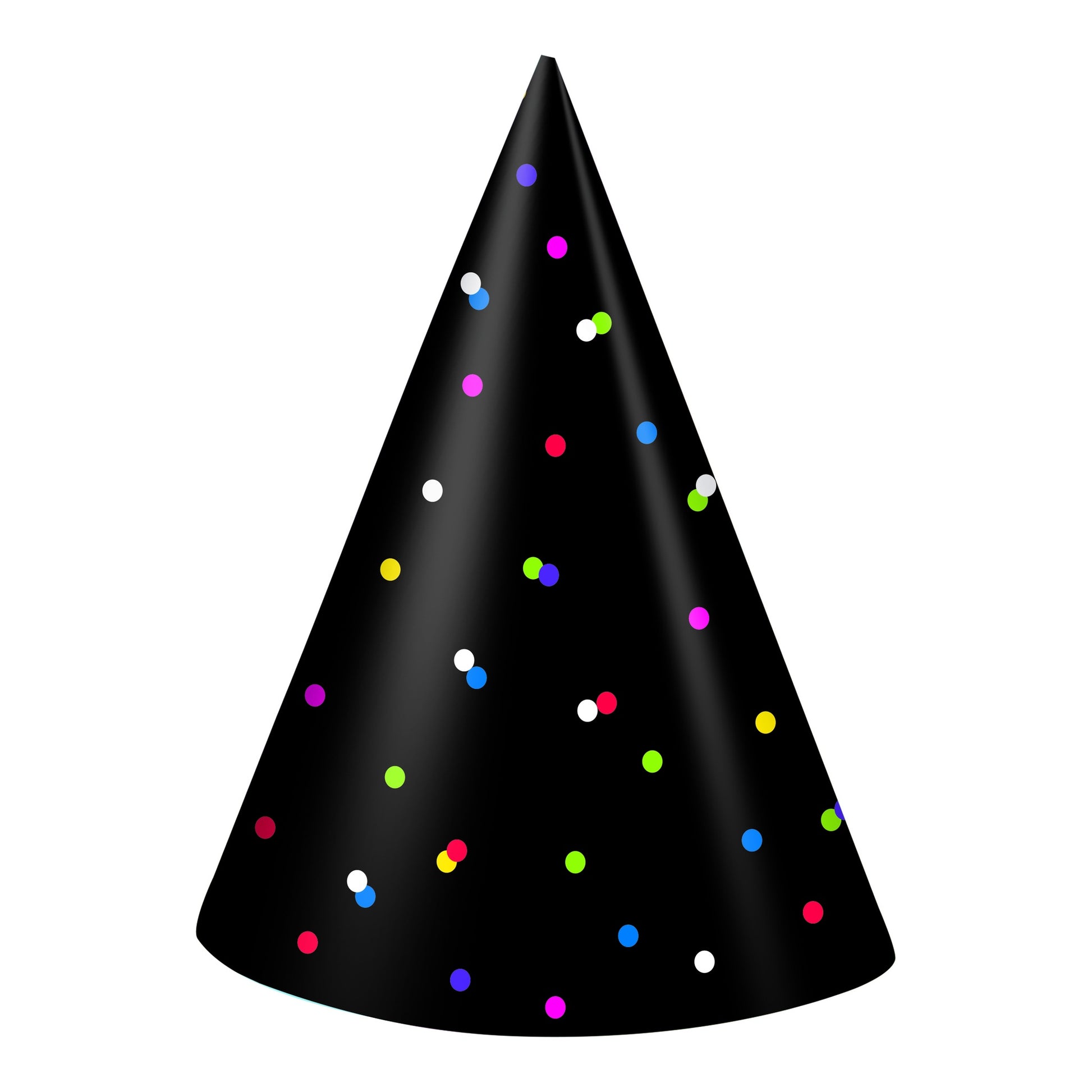 Party Hats Blk W/Polka Dots 8ct
