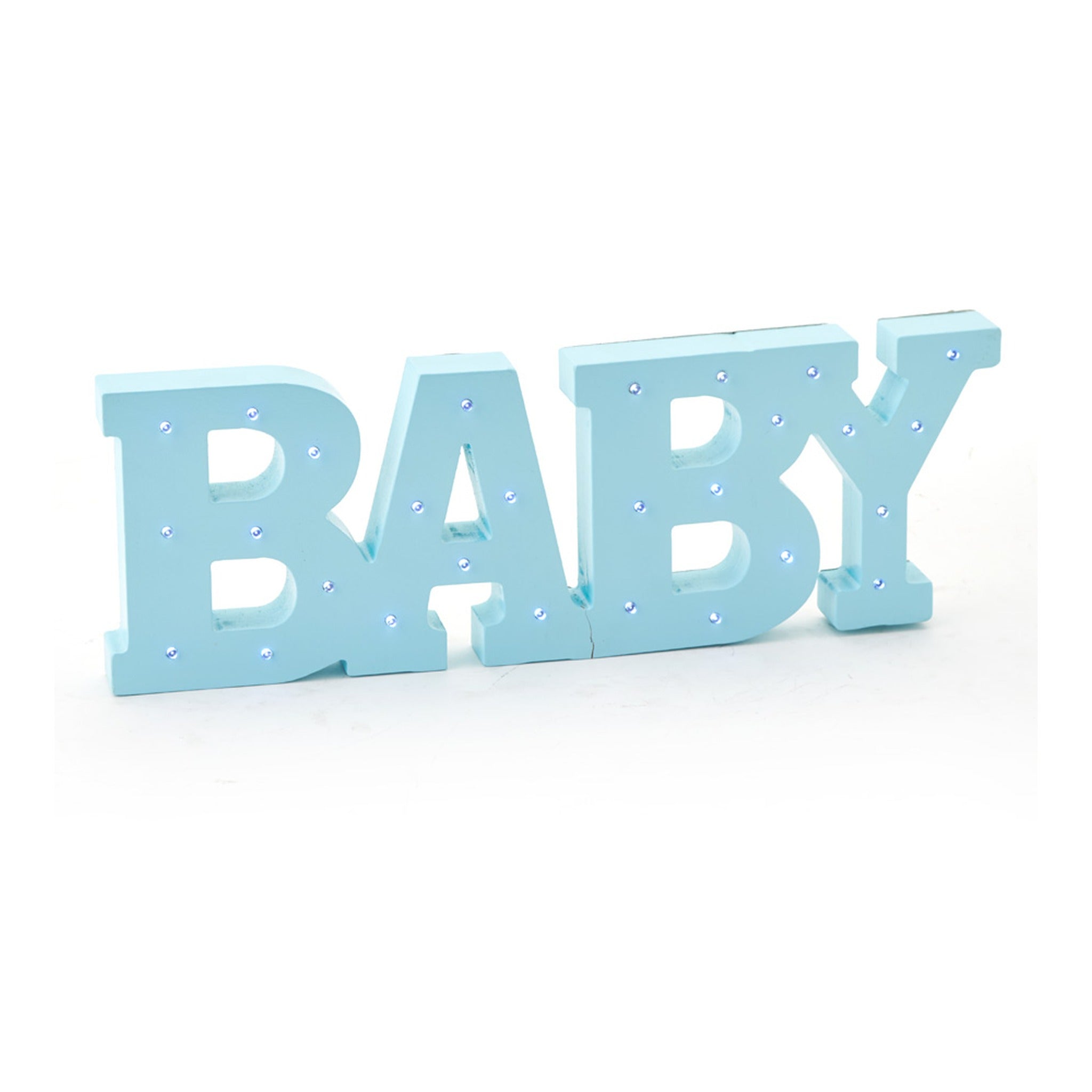 Wood LED Marquee "baby" Blue