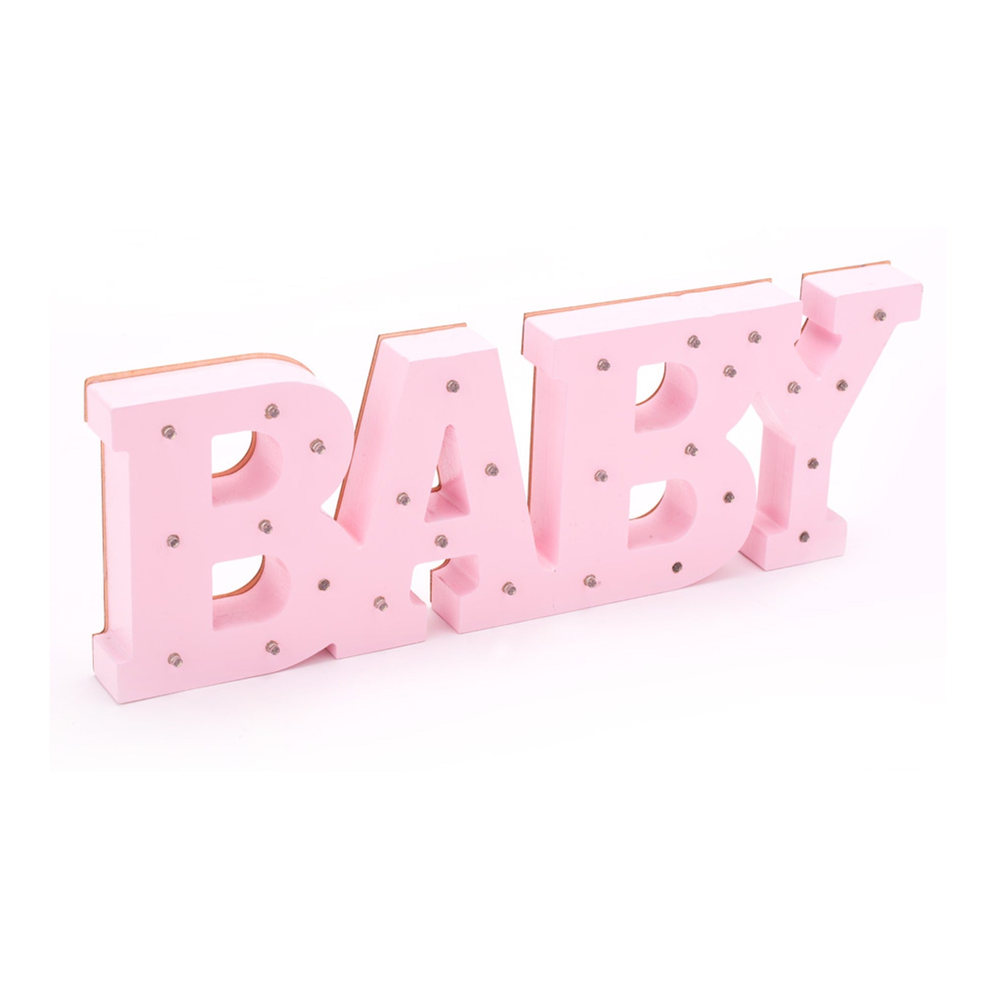 Wood LED Marquee "baby" Pink